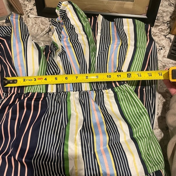 Tory Burch Green Blue White Striped Field Day Peasant Boho Maxi Skirt “mint” - Picture 2 of 3